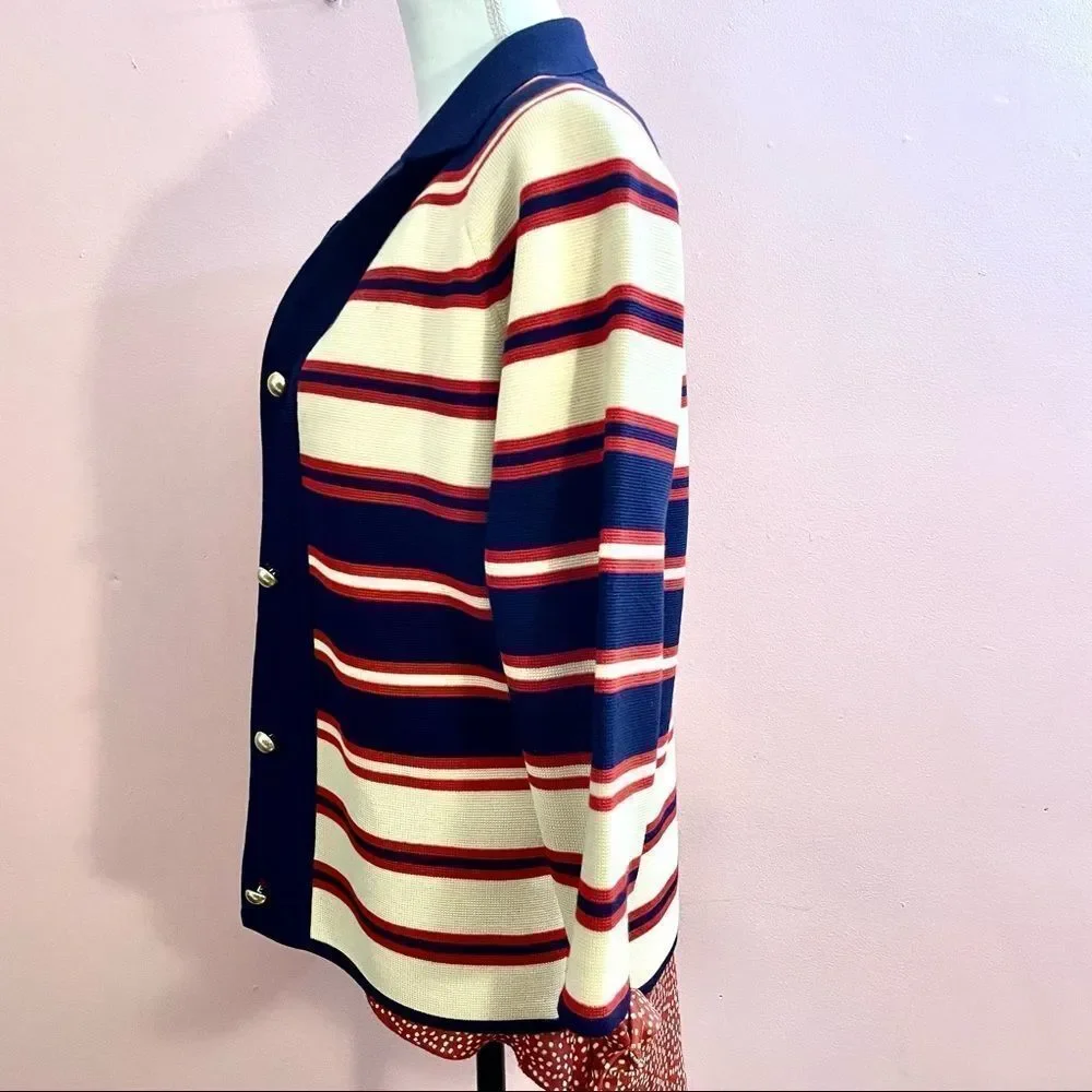 💖Host Pick x2!💖 Vintage Zephyr Wool Striped Cardigan Gold Buttons